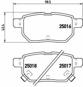 Тормозные колодки дисковые, комплект Brembo P 83 133