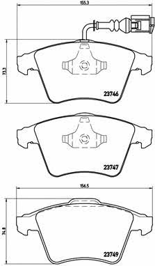 Тормозные колодки дисковые, комплект Brembo P 85 082