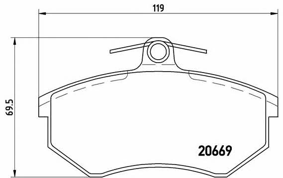 Тормозные колодки дисковые, комплект Brembo P 85 092