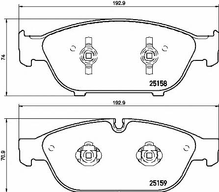Тормозные колодки дисковые, комплект Brembo P 85 127