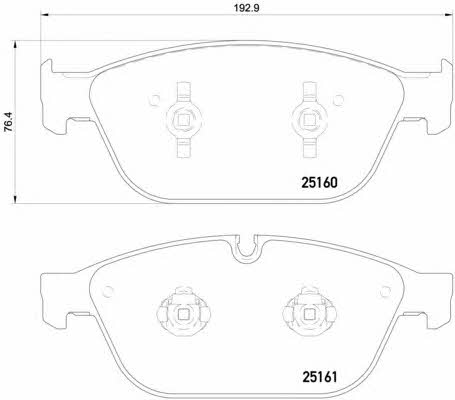 Гальмівні колодки, комплект Brembo P 85 128