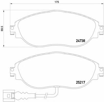 Тормозные колодки дисковые, комплект Brembo P 85 131