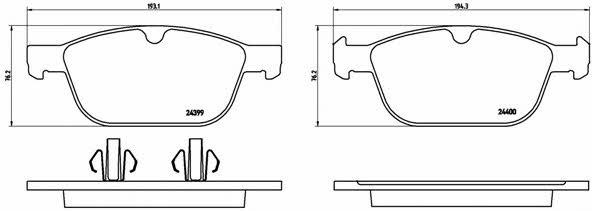 Тормозные колодки дисковые, комплект Brembo P 86 023