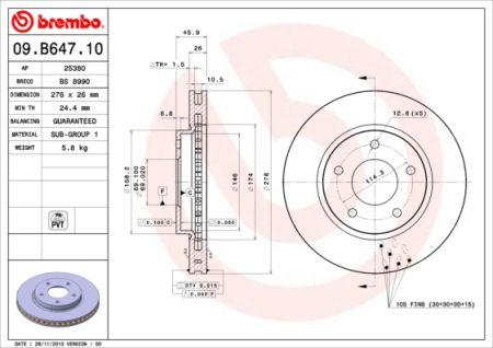 Купить Brembo 09.B647.10 по низкой цене в Украине!