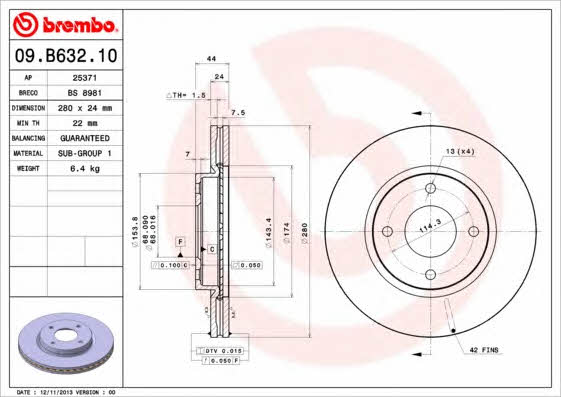 Купить Brembo 09B63210 – отличная цена на EXIST.UA!