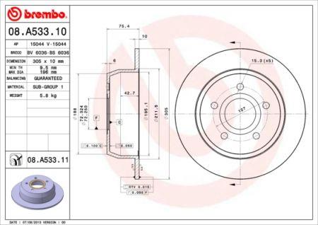 Купить Brembo 08A53311 – отличная цена на EXIST.UA!