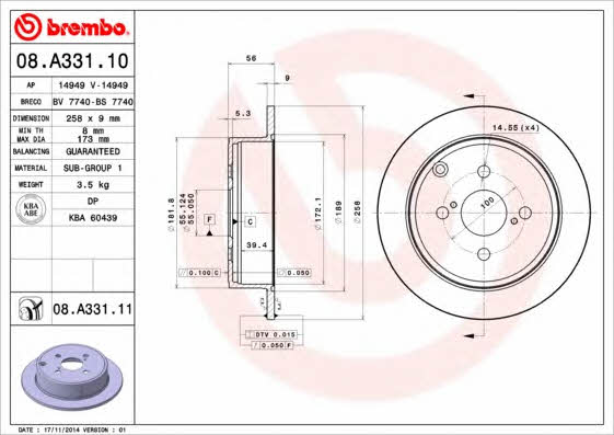 Купити Brembo 08A33111 – суперціна на EXIST.UA!