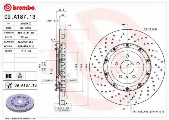 Купити Brembo 09A18713 – суперціна на EXIST.UA!