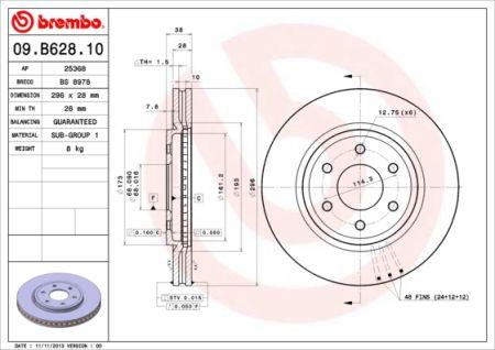 Brembo Диск гальмівний вентильований, 1 шт. – ціна 2356 UAH