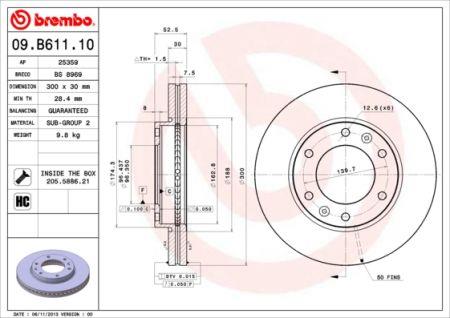 Купити Brembo 09B61110 – суперціна на EXIST.UA!