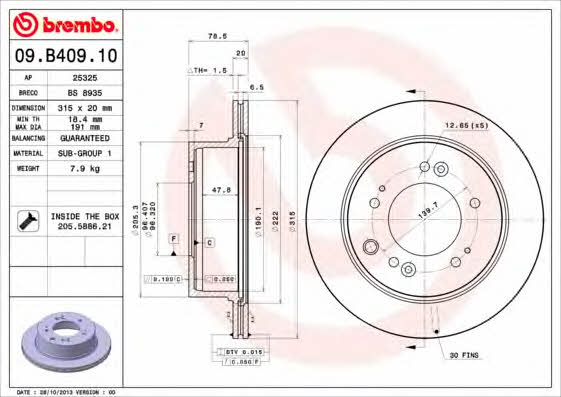 Купить Brembo 09B40910 – отличная цена на EXIST.UA!