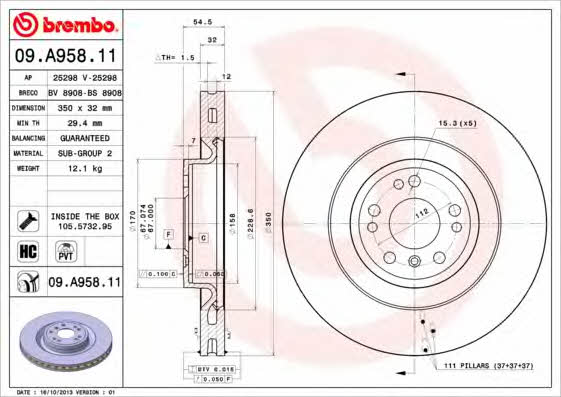Купити Brembo 09A95811 – суперціна на EXIST.UA!