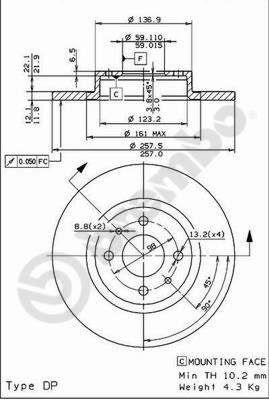 Купить Brembo 08508611 – отличная цена на EXIST.UA!