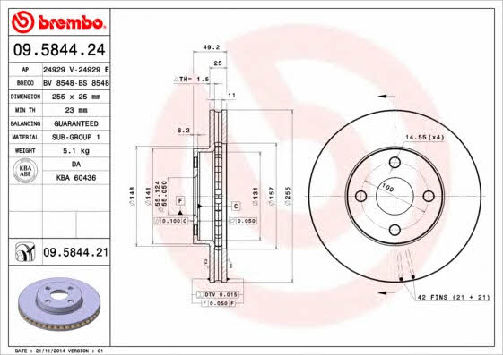 Купить Brembo 09584421 – отличная цена на EXIST.UA!