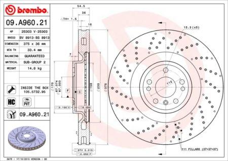 Купити Brembo 09A96021 – суперціна на EXIST.UA!