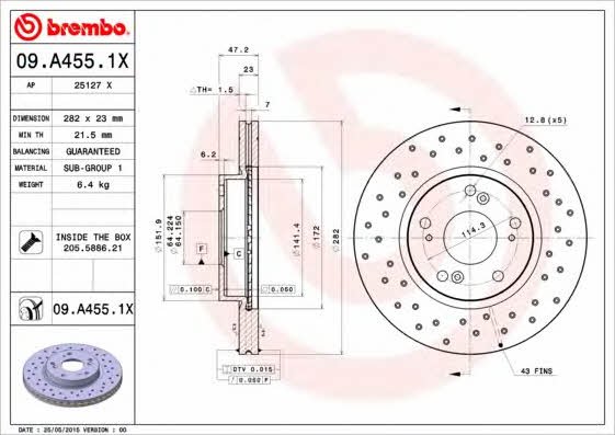 Купити Brembo 09A4551X – суперціна на EXIST.UA!