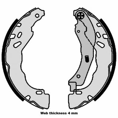 Колодки тормозные барабанные, комплект Brembo S 61 544