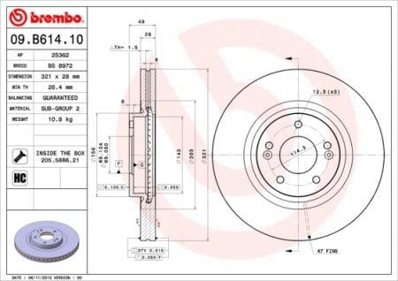 Купить Brembo 09B61410 – отличная цена на EXIST.UA!