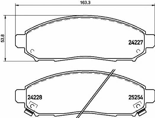 Тормозные колодки дисковые, комплект Brembo P 56 096