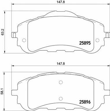 Тормозные колодки дисковые передние, комплект Brembo P 61 120