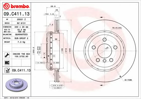 Купити Brembo 09C41113 – суперціна на EXIST.UA!