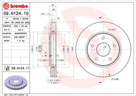 Купить Brembo 09N12411 – отличная цена на EXIST.UA!