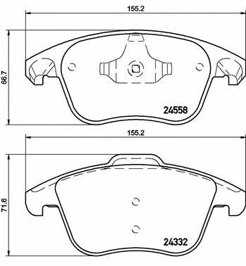 Тормозные колодки дисковые, комплект Brembo P 61 117