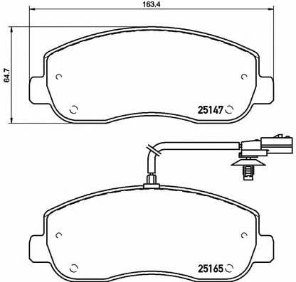 Тормозные колодки дисковые, комплект Brembo P 68 062