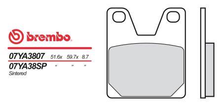 07YA3807 Brembo Тормозные колодки дисковые, комплект