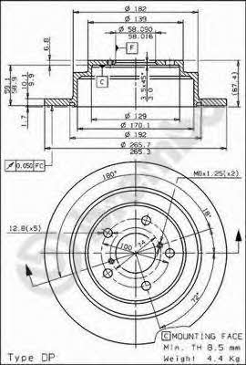 Тормозной диск задний невентилируемый Brembo 08.6897.11