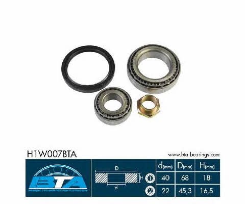 H1W007BTA BTA Подшипник передней ступицы колеса, комплект