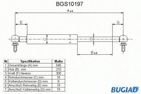 Bugiad BGS10197 Пружина газова багажника BGS10197: Купити в Україні - Добра ціна на EXIST.UA!