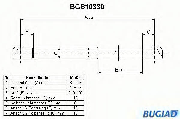 Bugiad BGS10330 Пружина газова багажника BGS10330: Купити в Україні - Добра ціна на EXIST.UA!