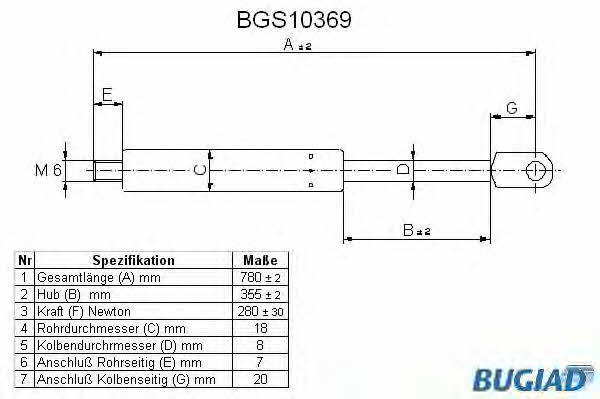 Bugiad BGS10369 Пружина газова багажника BGS10369: Купити в Україні - Добра ціна на EXIST.UA!