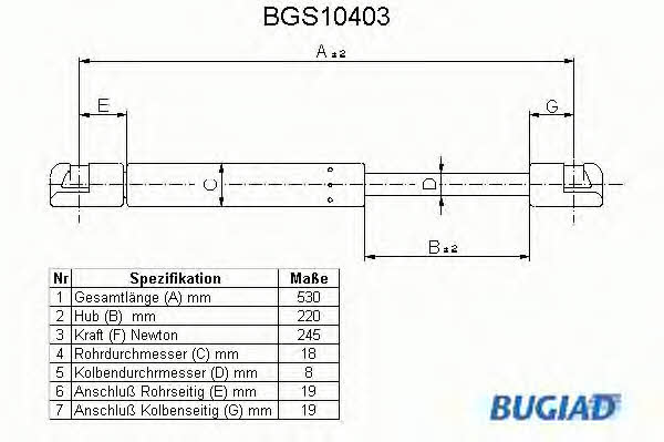 Bugiad BGS10403 Пружина газова багажника BGS10403: Купити в Україні - Добра ціна на EXIST.UA!