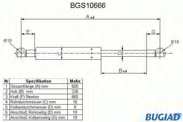 Bugiad BGS10666 Пружина газова багажника BGS10666: Купити в Україні - Добра ціна на EXIST.UA!