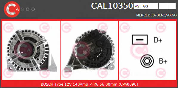 Генератор авто Volvo S70 (Вольво С70): CAL10350AS Casco Генератор
