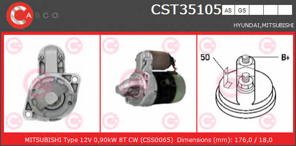Casco CST35105AS Стартер CST35105AS: Купити в Україні - Добра ціна на EXIST.UA!