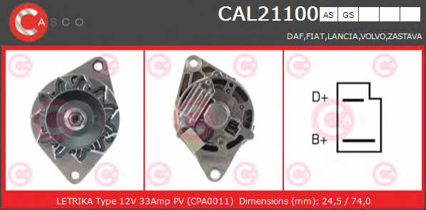 CAL21100AS Casco Генератор