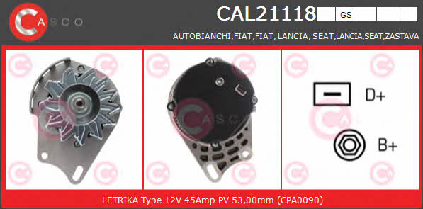 Casco CAL21118GS Генератор CAL21118GS: Купити в Україні - Добра ціна на EXIST.UA!