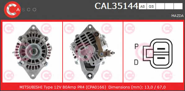Casco CAL35144AS Генератор CAL35144AS: Купити в Україні - Добра ціна на EXIST.UA!