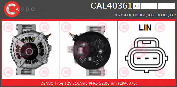Генератор автомобільний Додж: CAL40361AS Casco Генератор