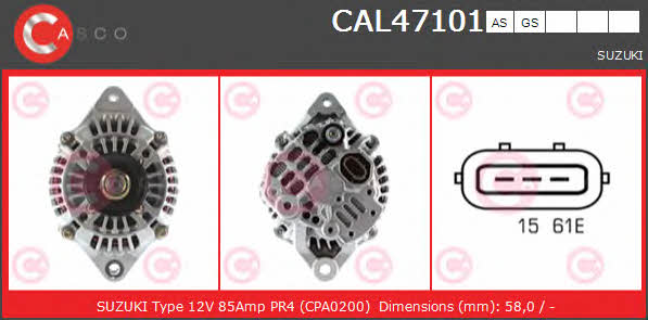 Casco CAL47101GS Генератор CAL47101GS: Купити в Україні - Добра ціна на EXIST.UA!
