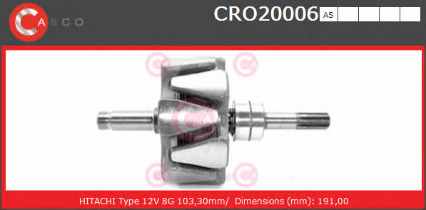 Casco CRO20006AS Ротор генератора CRO20006AS: Купити в Україні - Добра ціна на EXIST.UA!