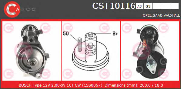 Casco CST10116AS Стартер CST10116AS: Купити в Україні - Добра ціна на EXIST.UA!