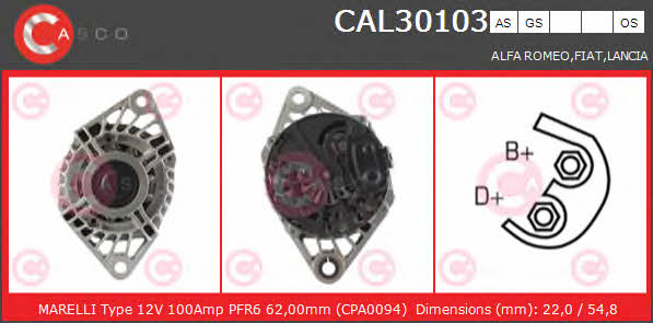 Casco CAL30103GS Генератор CAL30103GS: Купити в Україні - Добра ціна на EXIST.UA!
