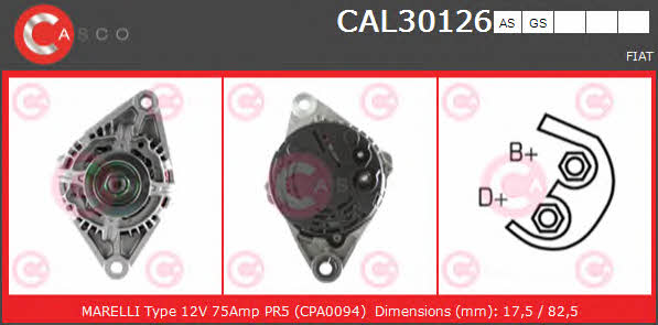 Casco CAL30126AS Генератор CAL30126AS: Купити в Україні - Добра ціна на EXIST.UA!