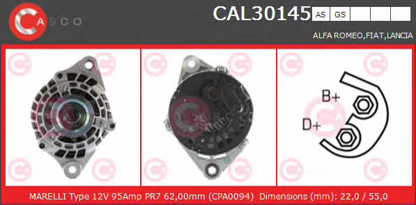 Casco CAL30145AS Генератор CAL30145AS: Купити в Україні - Добра ціна на EXIST.UA!