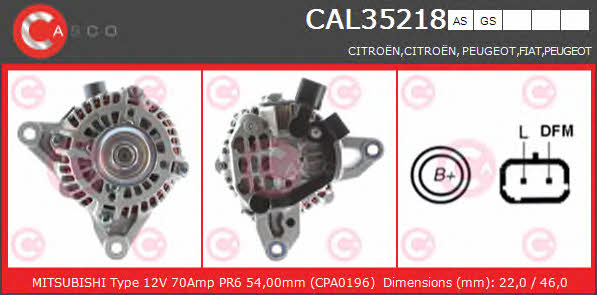 Casco CAL35218AS Генератор CAL35218AS: Купити в Україні - Добра ціна на EXIST.UA!
