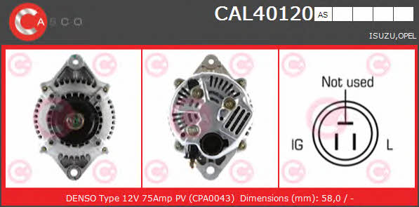 Casco CAL40120AS Генератор CAL40120AS: Купити в Україні - Добра ціна на EXIST.UA!